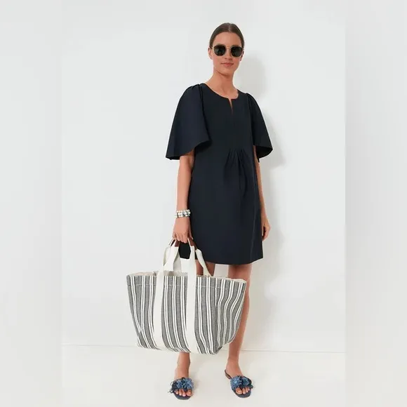 Small Tuckernuck Pomander Place Deep Navy Finley Flutter Sleeve Dress
