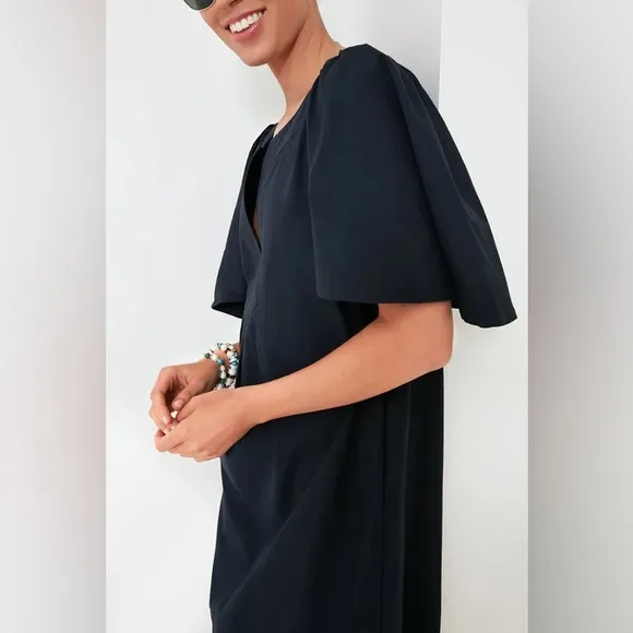Small Tuckernuck Pomander Place Deep Navy Finley Flutter Sleeve Dress