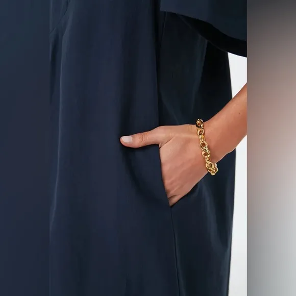 Small Tuckernuck Pomander Place Deep Navy Finley Flutter Sleeve Dress