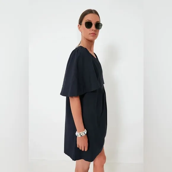 Small Tuckernuck Pomander Place Deep Navy Finley Flutter Sleeve Dress