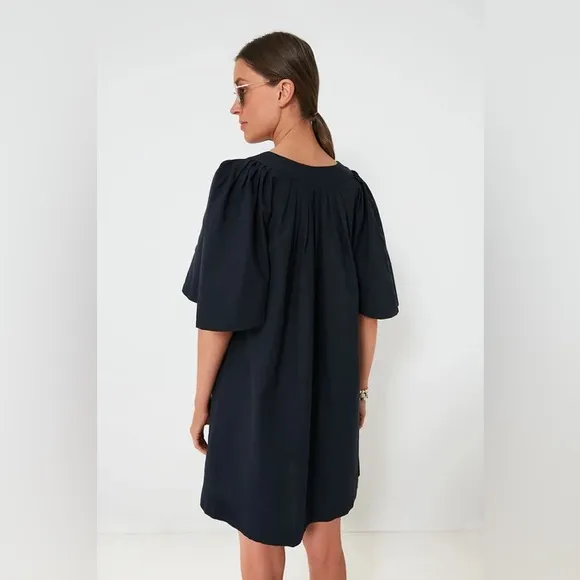 Small Tuckernuck Pomander Place Deep Navy Finley Flutter Sleeve Dress