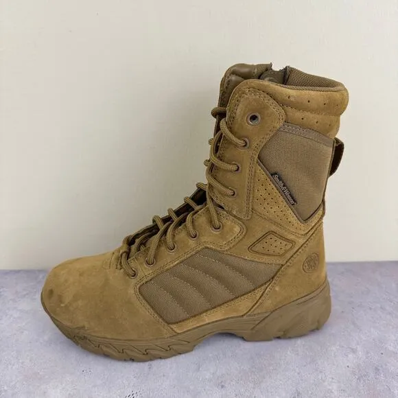 Smith &amp; Wesson Boots Men's Size 9 R Breach 2.0 8&quot; Side-Zip Boots Tactical Tan