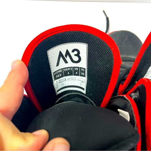 Snowboarding Boots Millennium Three M3 Youth Size 5 Black Red