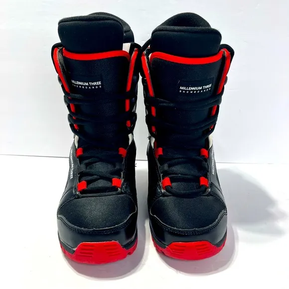 Snowboarding Boots Millennium Three M3 Youth Size 5 Black Red
