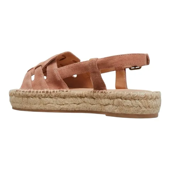 Soludos Sanibel Suede Espadrille Fisherman Sandals in Sahara Pink. Size 6.5.