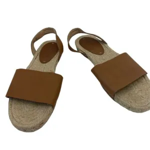 Soludos Brown Leather Slingback Espadrilles Size 7