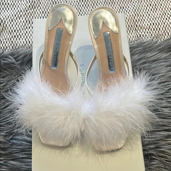 Sophia Webster Delicia Marabou Mid Mule
