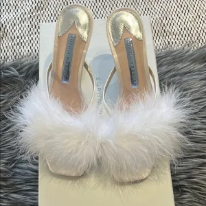 Sophia Webster Delicia Marabou Mid Mule