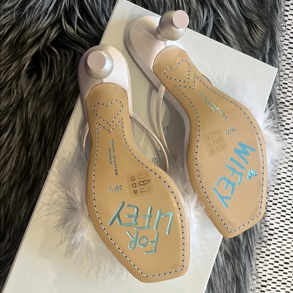 Sophia Webster Delicia Marabou Mid Mule