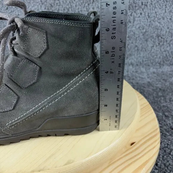 Sorel Evie Hidden Wedge Boots Womens Size 7.5 Suede Gray Lace Up Ankle Booties