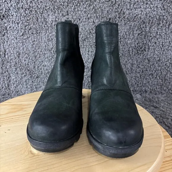 Sorel Joan of Arctic II Hidden Wedge Boots Womens Size 9.5 Green Leather Ankle