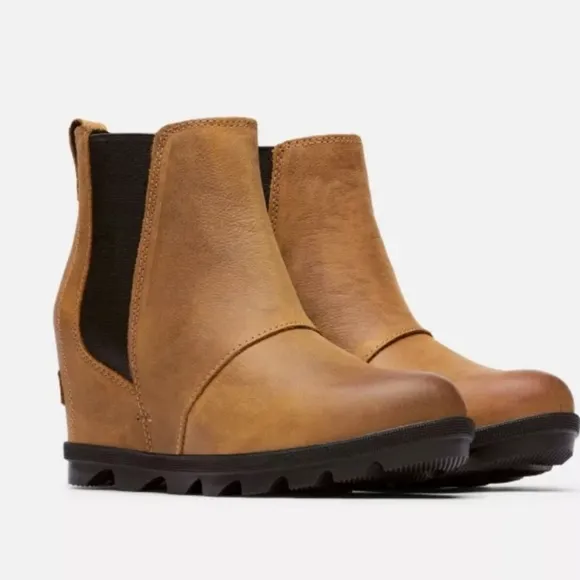 Sorel joan of artic chelsea SUEDE LEATHER COMBO waterproof wedge bootie BOOTS 5