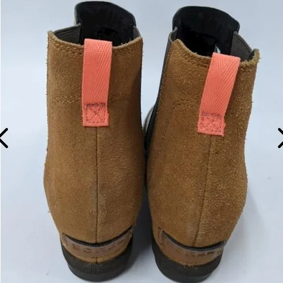 Sorel joan of artic chelsea SUEDE LEATHER COMBO waterproof wedge bootie BOOTS 5