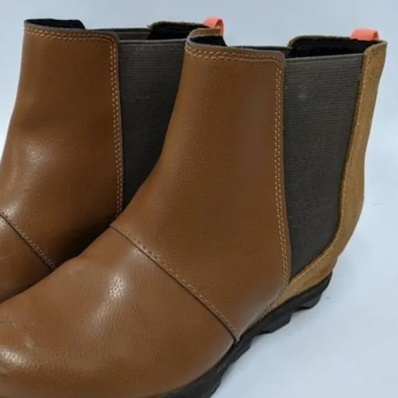 Sorel joan of artic chelsea SUEDE LEATHER COMBO waterproof wedge bootie BOOTS 5