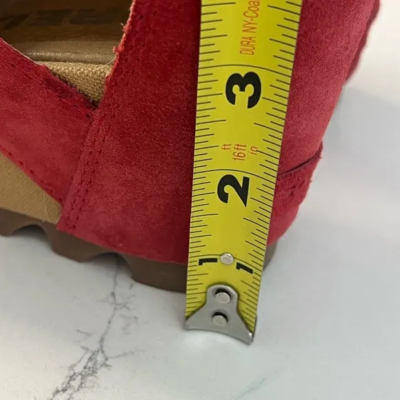 Sorel Joanie Lace Wedge Sandal Red Womens Size10 #SB9