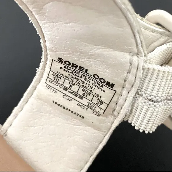 Sorel Joanie lll Platform Wedge Sandals 90s Neutral Off White Leather Chunky