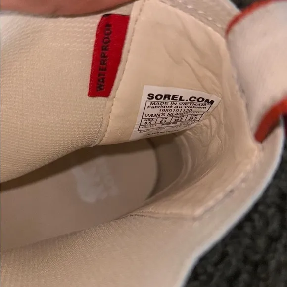 Sorel Tan and White Chelsea Ankle Booties with Chunky Sole