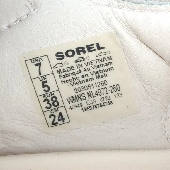 Sorel Women's VIIBE US 7 Beige Leather Platform Strappy Sandals Shoes