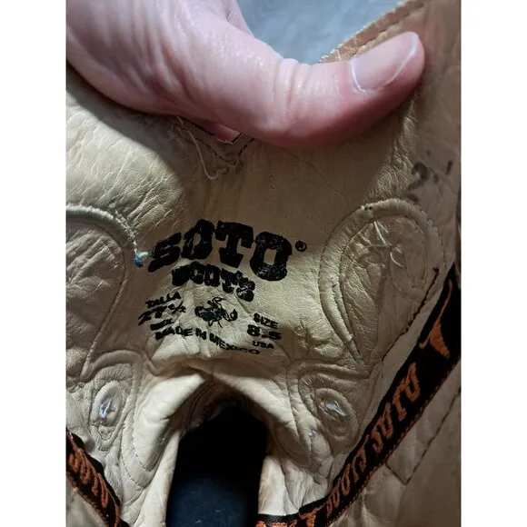Soto Cowboy Boots Mens 8.5 Western Style Cowboy