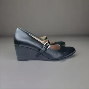 SOUL Naturalizer Women's Goldie Mary Jane Wedge Heel Black Size 7