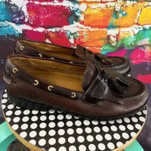 Sperry ASV Gold Cup Leather Tassel Kiltie Vibram Boat Shoes Loafer Brown Leather