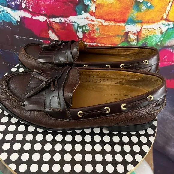 Sperry ASV Gold Cup Leather Tassel Kiltie Vibram Boat Shoes Loafer Brown Leather