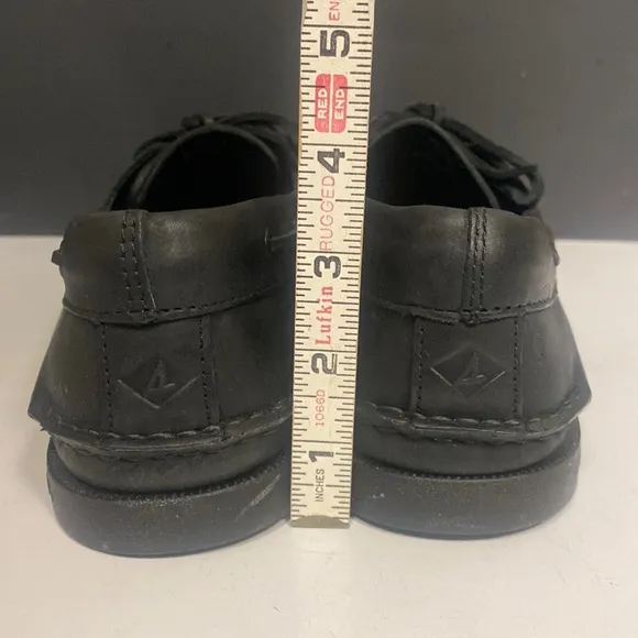 SPERRY Black Leather Top Sider Loafer Shoes 11M