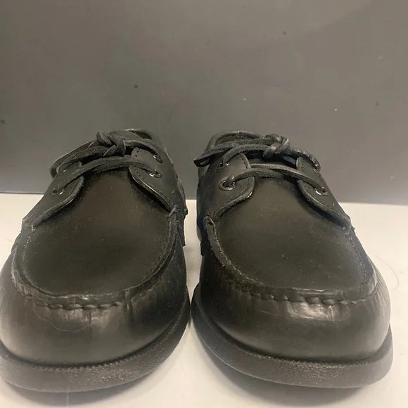 SPERRY Black Leather Top Sider Loafer Shoes 11M