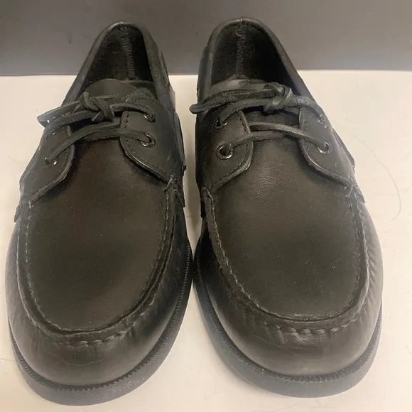 SPERRY Black Leather Top Sider Loafer Shoes 11M