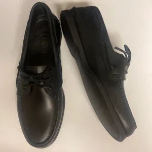 SPERRY Black Leather Top Sider Loafer Shoes 11M