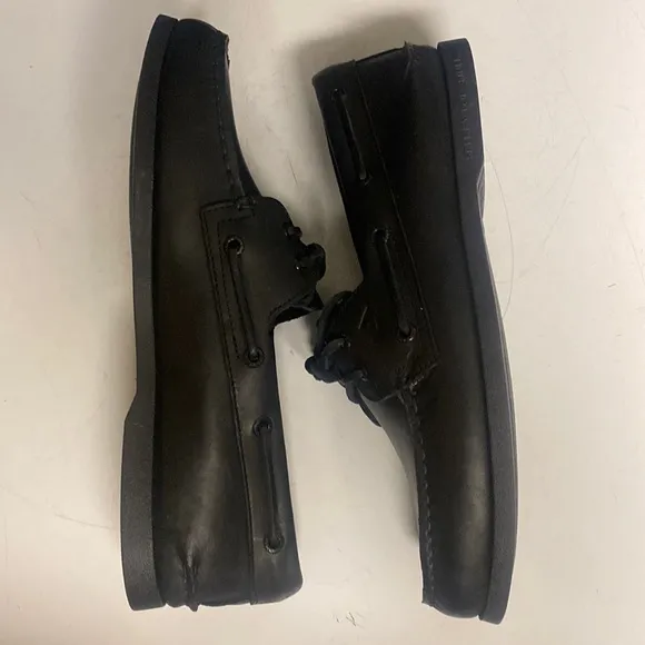 SPERRY Black Leather Top Sider Loafer Shoes 11M