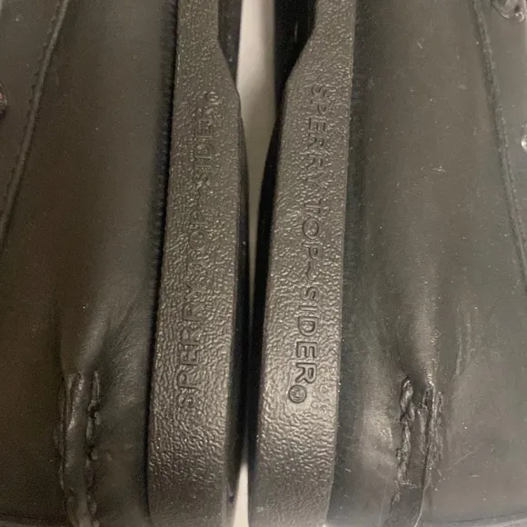 SPERRY Black Leather Top Sider Loafer Shoes 11M