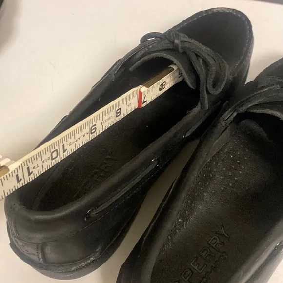 SPERRY Black Leather Top Sider Loafer Shoes 11M
