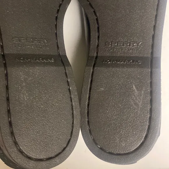 SPERRY Black Leather Top Sider Loafer Shoes 11M