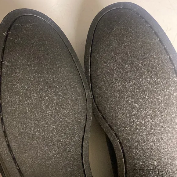 SPERRY Black Leather Top Sider Loafer Shoes 11M
