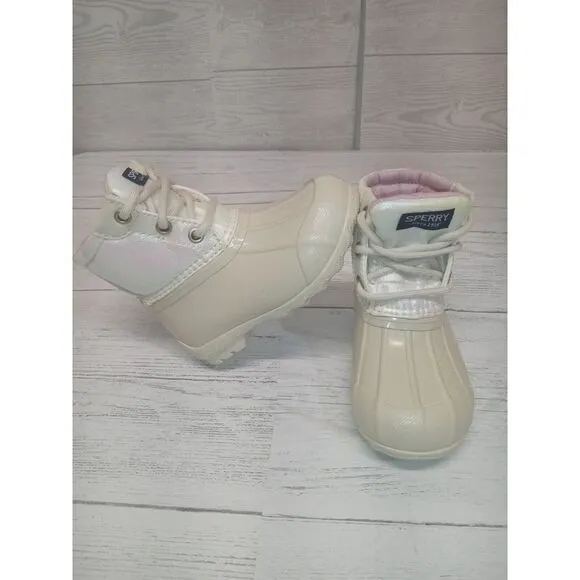 Sperry Girls Size 6M White/Pink NWOT‎ Rain Boots SCL 165287