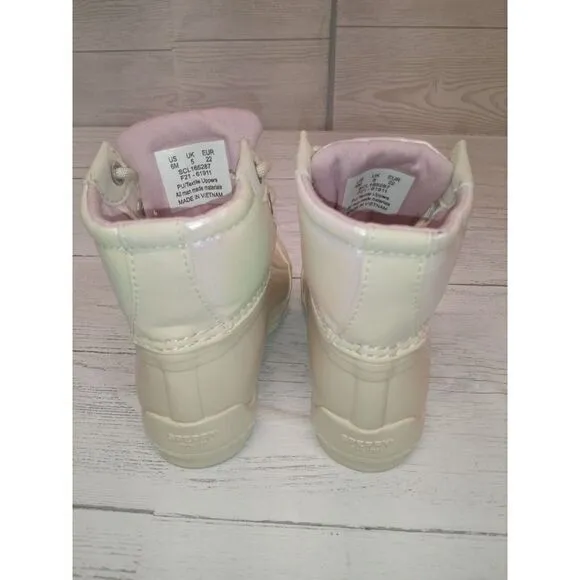 Sperry Girls Size 6M White/Pink NWOT‎ Rain Boots SCL 165287