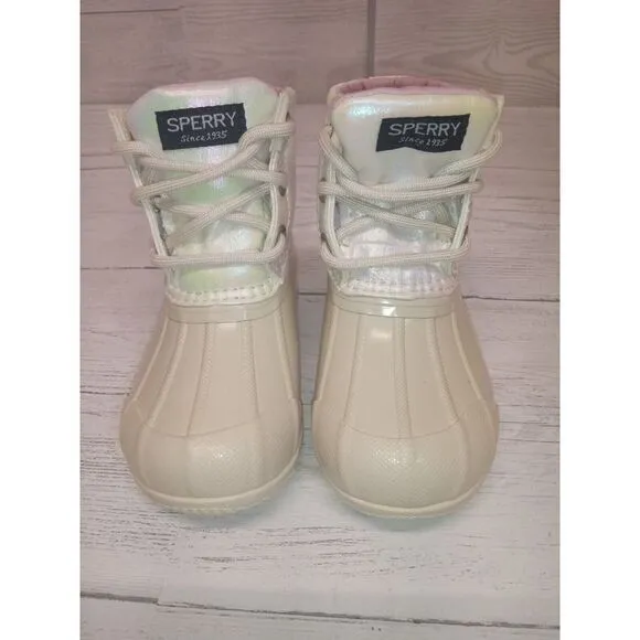 Sperry Girls Size 6M White/Pink NWOT‎ Rain Boots SCL 165287