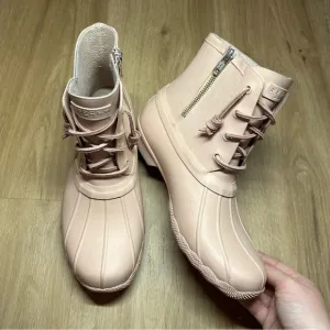Sperry pale pink rubber duck boots size 9