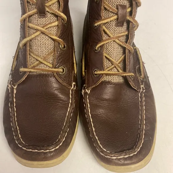 SPERRY Top Sider Ankle Boots Leather Fabric Shoes