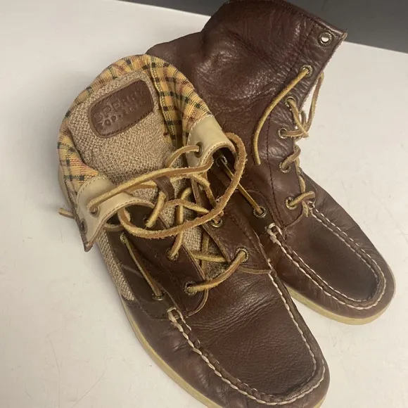 SPERRY Top Sider Ankle Boots Leather Fabric Shoes