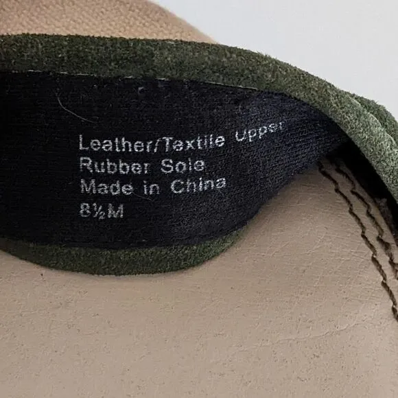 Splendid Green Suede Espadrilles Wedge Sandals Women's 8.5