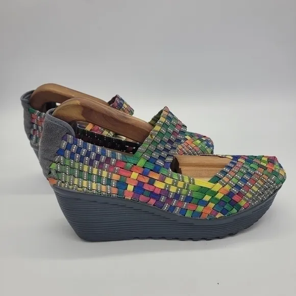 St. John’s Bay Woven Karma Rainbow Wedge Mary Jane Size 7.5 Shoes