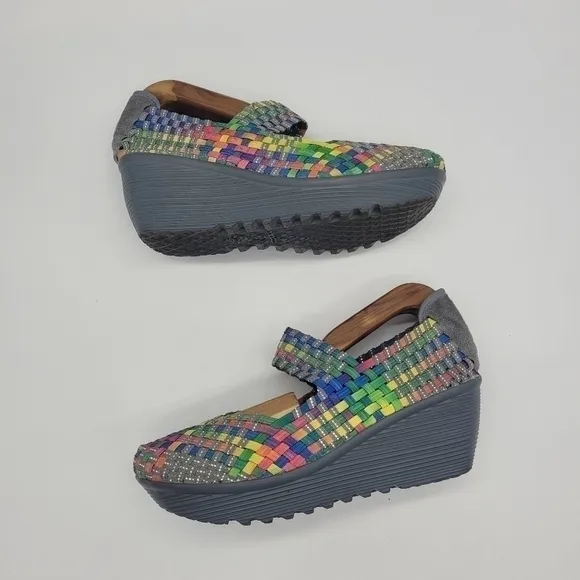 St. John’s Bay Woven Karma Rainbow Wedge Mary Jane Size 7.5 Shoes