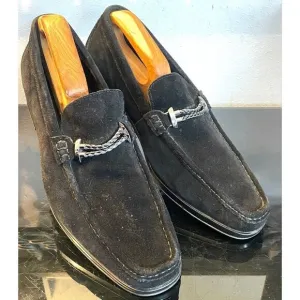Stacy Adams Nesbit Black Leather Suede Almond Apron Pinch Toe Shoes Size 10.5 M