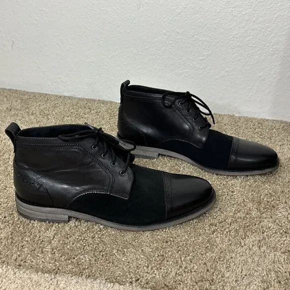 Stacy Adams Shoes Mens 9M Black High Top Lace Up Suade Dress 24984-001