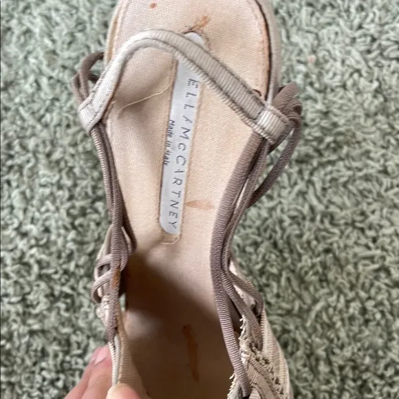Stella McCartney beige platform sling back sandals size 8