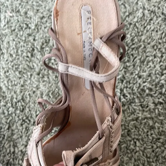 Stella McCartney beige platform sling back sandals size 8