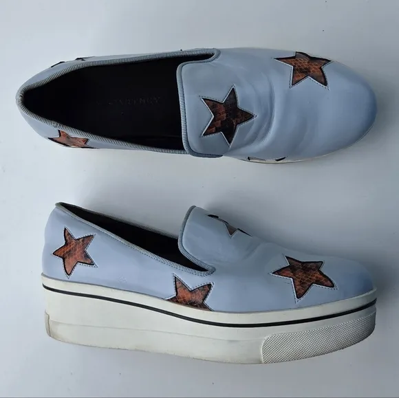 Stella McCartney Binx Baby blue Star Platform Shoes Size 39