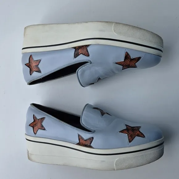 Stella McCartney Binx Baby blue Star Platform Shoes Size 39